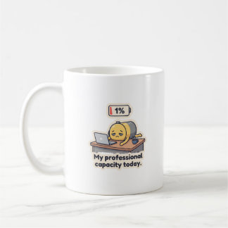 Café Taza divertida de agotamiento de batería para ofic