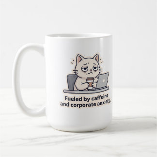 Café Taza divertida de agotamiento en la oficina del ga