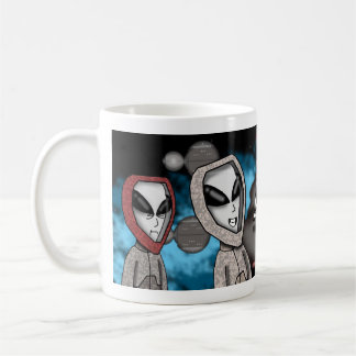 Café Taza divertida de alienígena de dibujos animados |