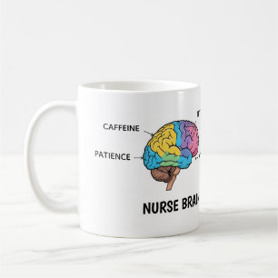 Café Taza divertida de anatomía del cerebro de enfermer