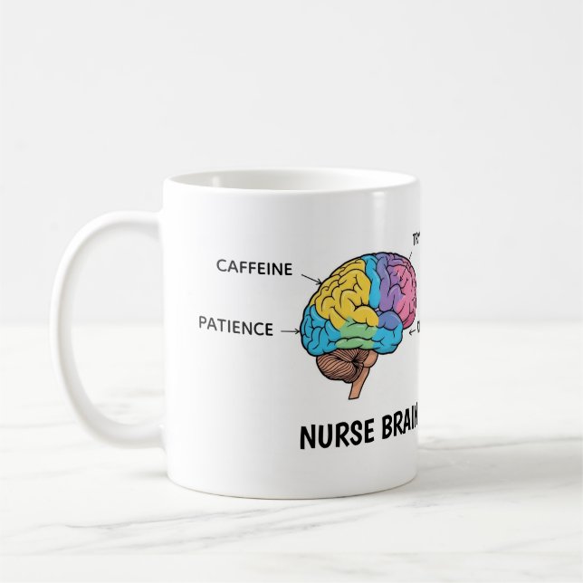 Café Taza divertida de anatomía del cerebro de enfermer (Izquierda)