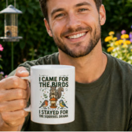 Café Taza divertida de ardilla 'vine por los pájaros'