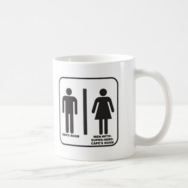Café Taza Divertida de Baño de Superhéroe (Derecha)