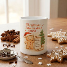 Taza Divertida de Cacao de Navidad Las Calorías No