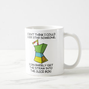 Café Taza Divertida de Cajas de Jugo Apuñalando