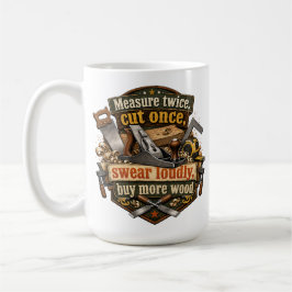 Café Taza Divertida de Carpintería Mide Dos Veces