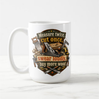 Café Taza Divertida de Carpintería Mide Dos Veces