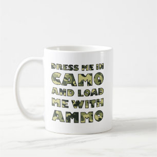 Café Taza Divertida de Caza Camuflaje y Munición