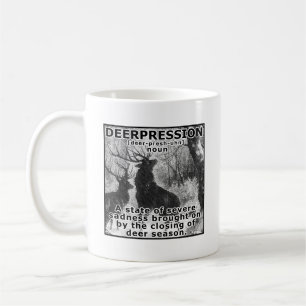 Café Taza Divertida de Caza de Depresión