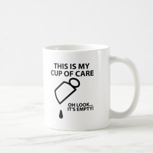 Café Taza divertida de cuidado vacía