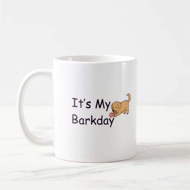 Café Taza divertida de cumpleaños de perro (Izquierda)