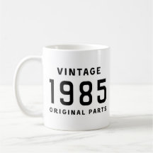 Taza divertida de cumpleaños vintage 1985 piezas o