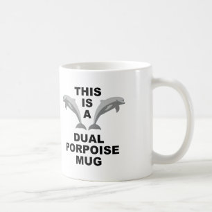 Café Taza divertida de doble marsopa o taza de viaje