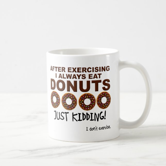 Café Taza Divertida de Donas y Ejercicio (Derecha)