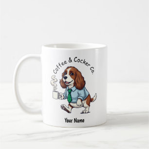 Café Taza divertida de English Cocker Spaniel con traje
