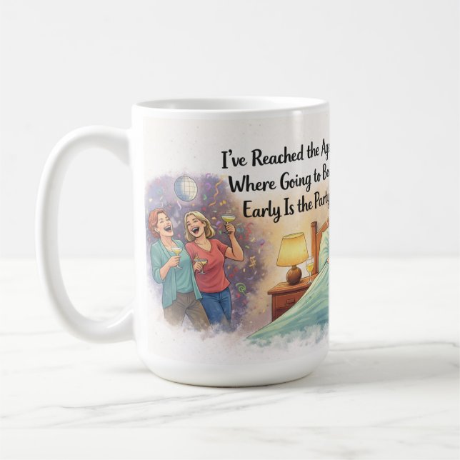 Café Taza divertida de fiesta de cumpleaños personaliza (Izquierda)