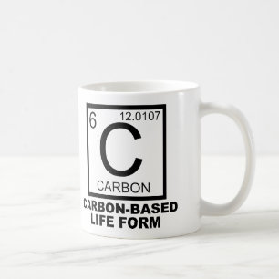 Café Taza divertida de forma de vida basada en carbono