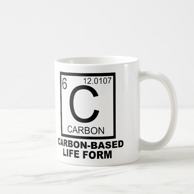 Café Taza divertida de forma de vida basada en carbono  (Derecha)