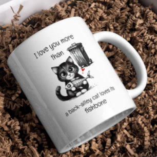 Café Taza divertida de gato – Cita de Fishbone de San V