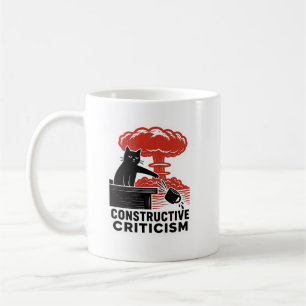 Café Taza divertida de gato con crítica constructiva Li