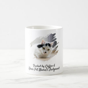 Café Taza divertida de gato con foto de mascota persona