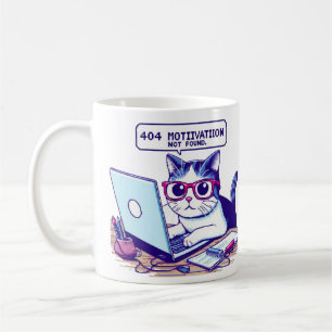 Café Taza divertida de gato con pixel art nerd 'Motivac