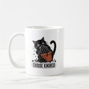 Café Taza divertida de gato elige amabilidad linóleo Me