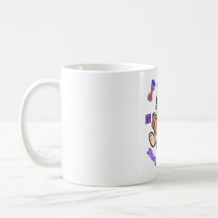 Café Taza divertida de gato lindo estudiando con gafas