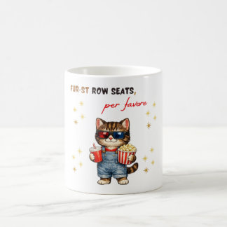 Café Taza divertida de gato para noche de cine