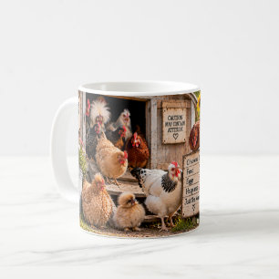 Café Taza divertida de granja con solo un pollo más
