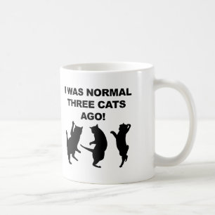 Café Taza divertida de hace tres gatos normales o taza 
