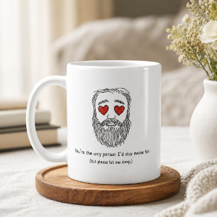 Café Taza divertida de hombre barbudo romántico soñolie