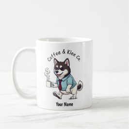 Café Taza divertida de Klee Kai de Alaska con traje de