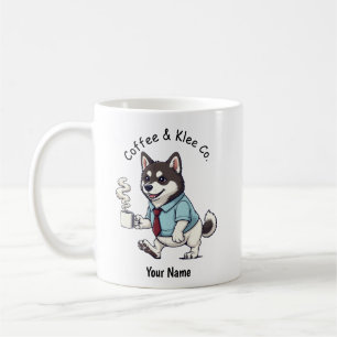 Café Taza divertida de Klee Kai de Alaska con traje de