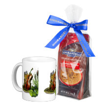 Taza divertida de la fauna con el violoncelo que