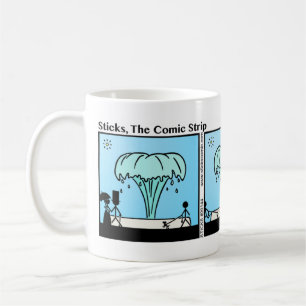 Café Taza divertida de la fuente de agua de Stickman