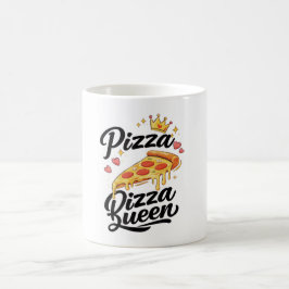 Café Taza divertida de la reina de la pizza para mujere