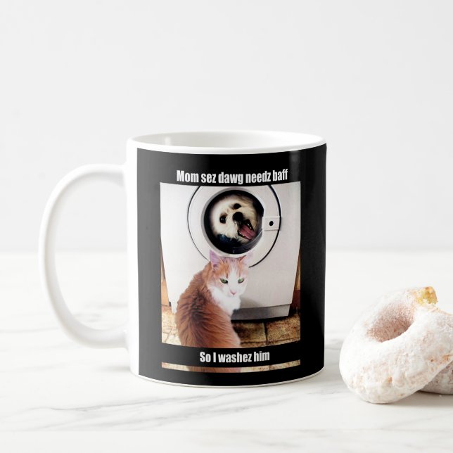 Café Taza divertida de la taza del humor de Meme del (Con donut)