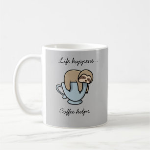 Café Taza divertida de la vida del perezoso sucede el c