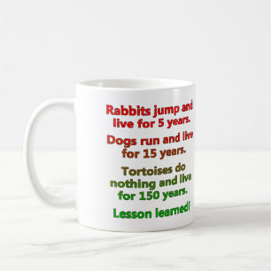 Café Taza divertida de lección aprendida con pereza o t