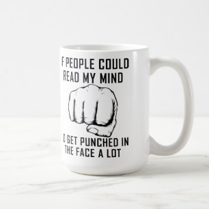 Café Taza Divertida de Lectura de Mentes Puñetazo