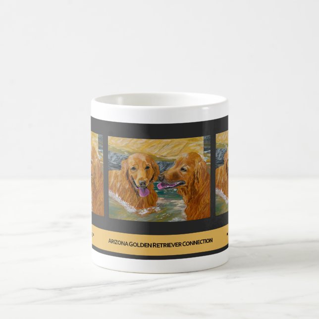 Café Taza divertida de los perros perdigueros de oro (Centro)