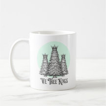 Taza divertida de los tres reyes magos con árbol d