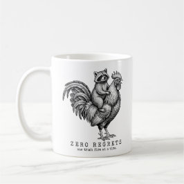 Café Taza divertida de mapache gallo regalo sarcástico 