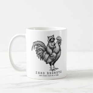 Café Taza divertida de mapache gallo regalo sarcástico 