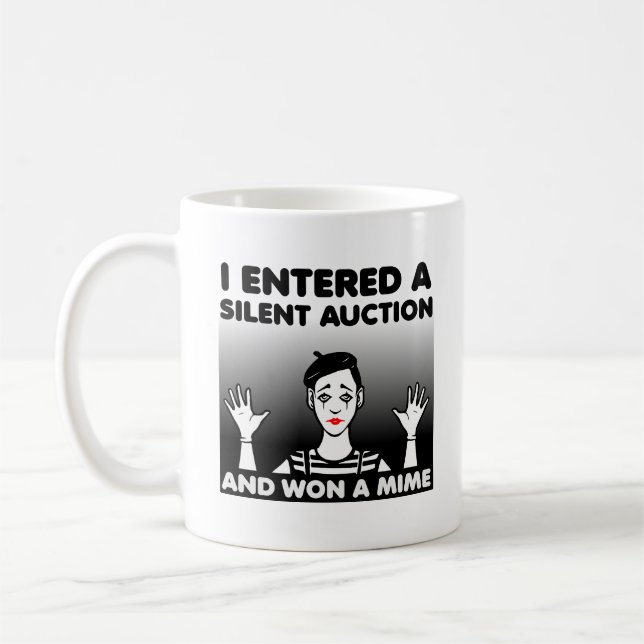 Café Taza Divertida de Mimo de Subasta Silenciosa (Izquierda)
