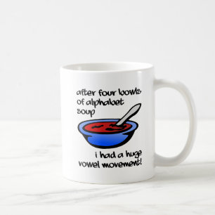Café Taza Divertida de Movimiento de Vocales