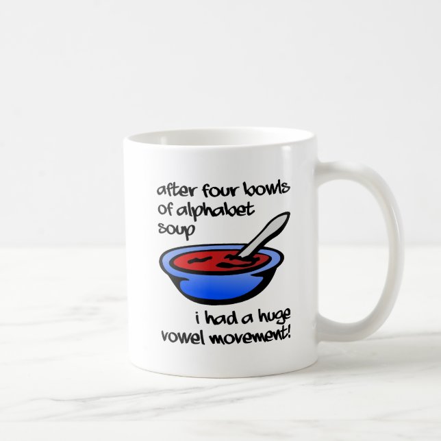 Café Taza Divertida de Movimiento de Vocales (Derecha)