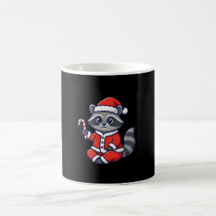 Café Taza divertida de Navidad de mapache de Santa