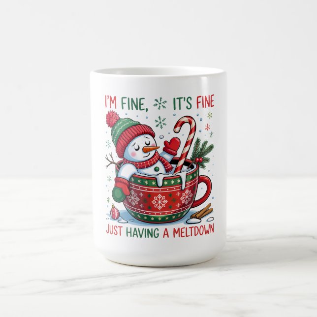 Café Taza divertida de Navidad de muñeco de nieve (Centro)